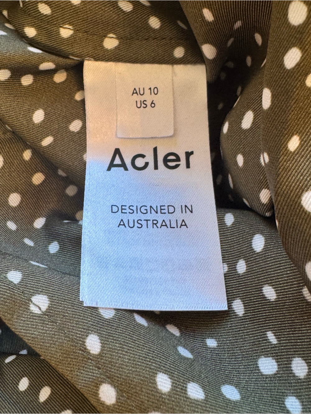 ACLER Designer Low Cut Bust Green White Doheny Dot Jumpsuit size 6 - Picture 7 of 12
